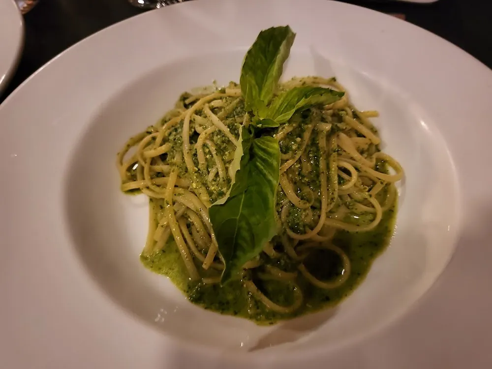 Linguine Al Pesto with Our Home Made Pesto Fresh Basil Pinenuts Garlic Parmesan and Olive Oil