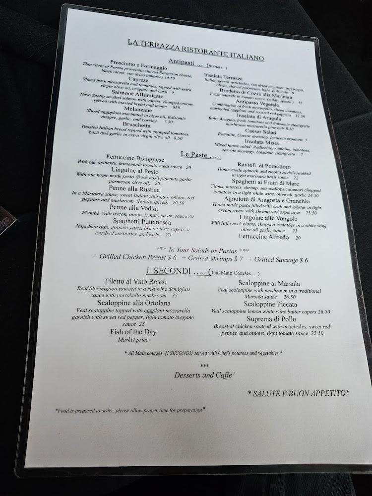 La Terrazza Restaurant Menu image 2